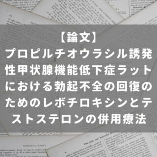 プロピルチオウラシル誘発性甲状腺機能低下症ラットにおける勃起不全の回復のためのレボチロキシンとテストステロンの併用療法